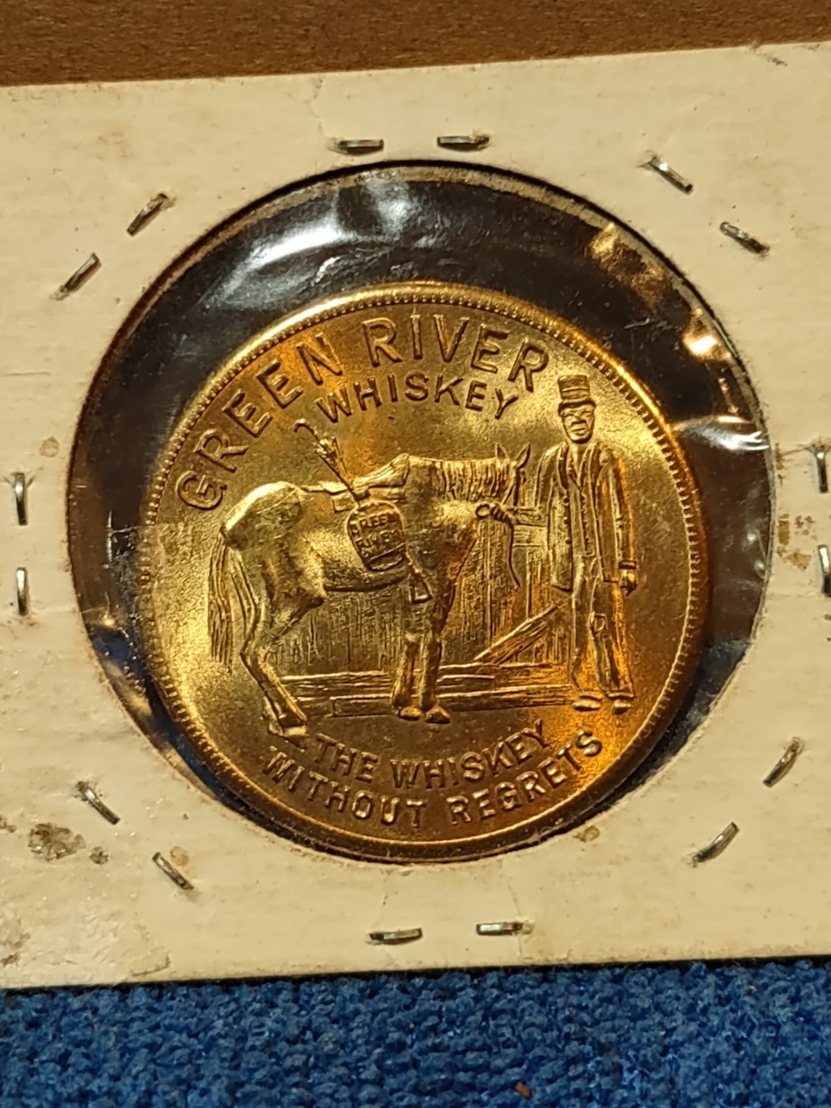 Rare Vintage "Green River Whiskey" Advertising Coin Token Very Nice UNC