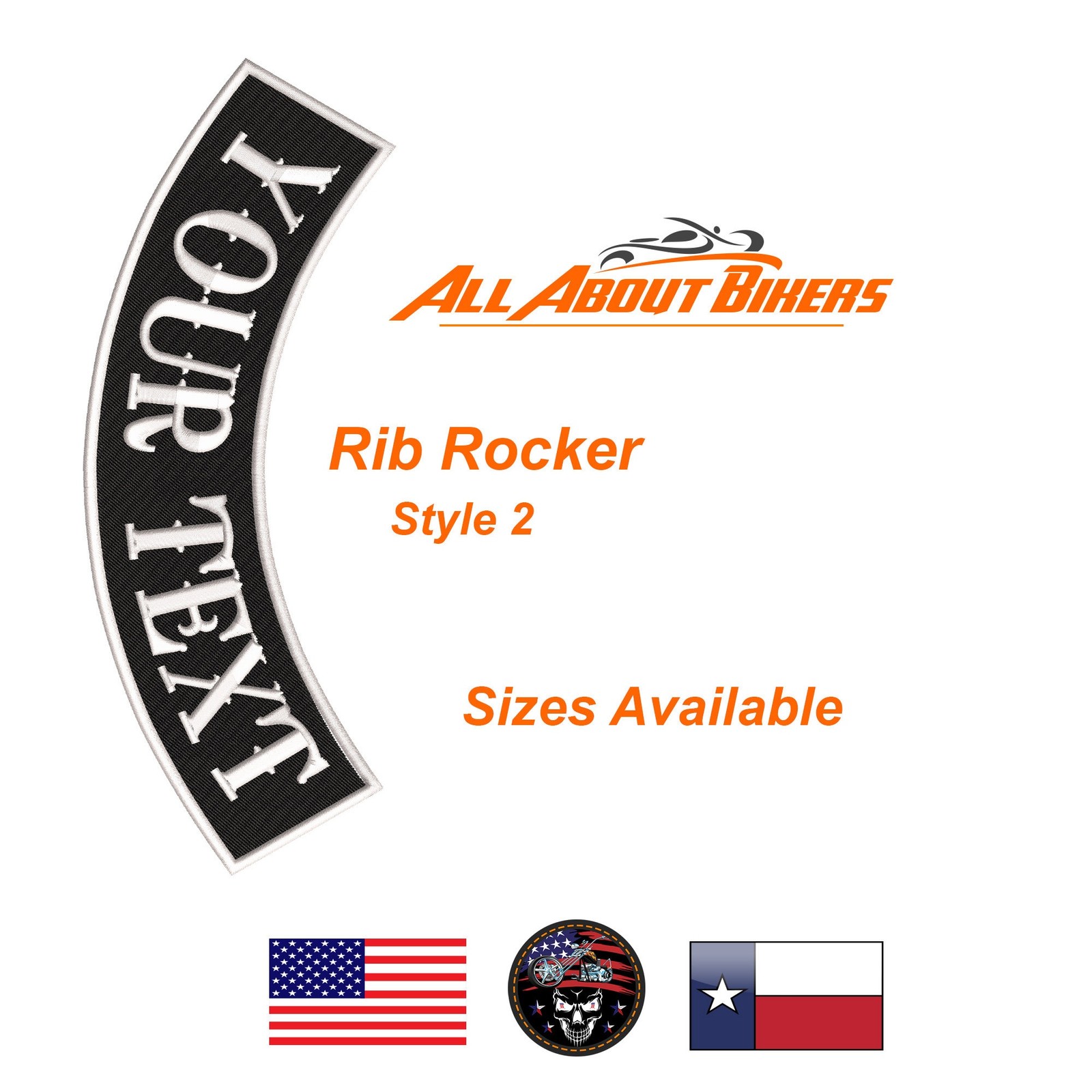 Rib Rocker Custom Embroidered Motorcycle Biker Patch 6" - 17" - ST2