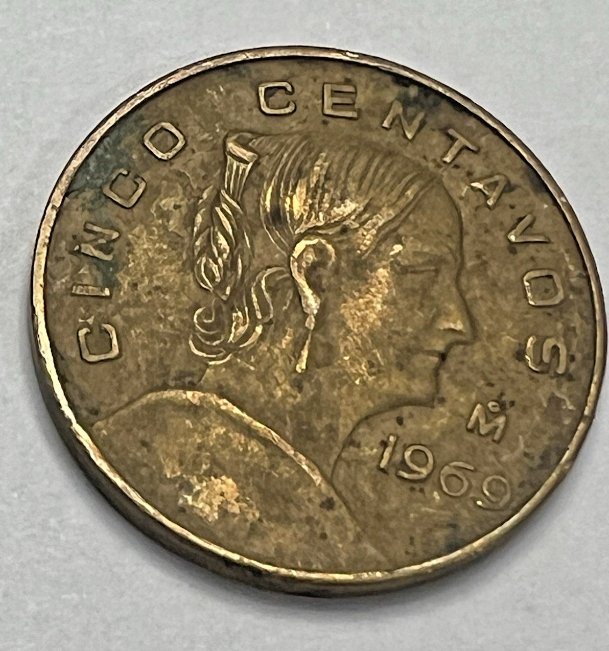 🇲🇽 1969 Mexico 5 Centavos – Josefa Ortiz de Domínguez – KM# 426 –