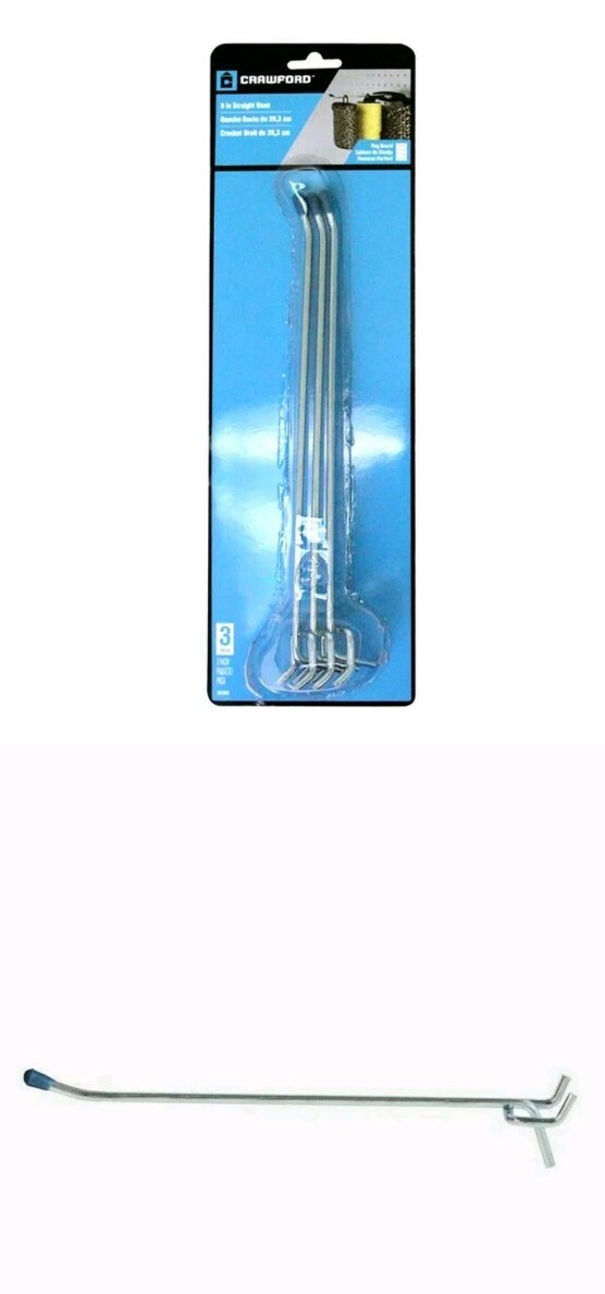 Silver Steel 3pk 8" STRAIGHT HOOK Double Prong Peg Boards Tools Lawn Items