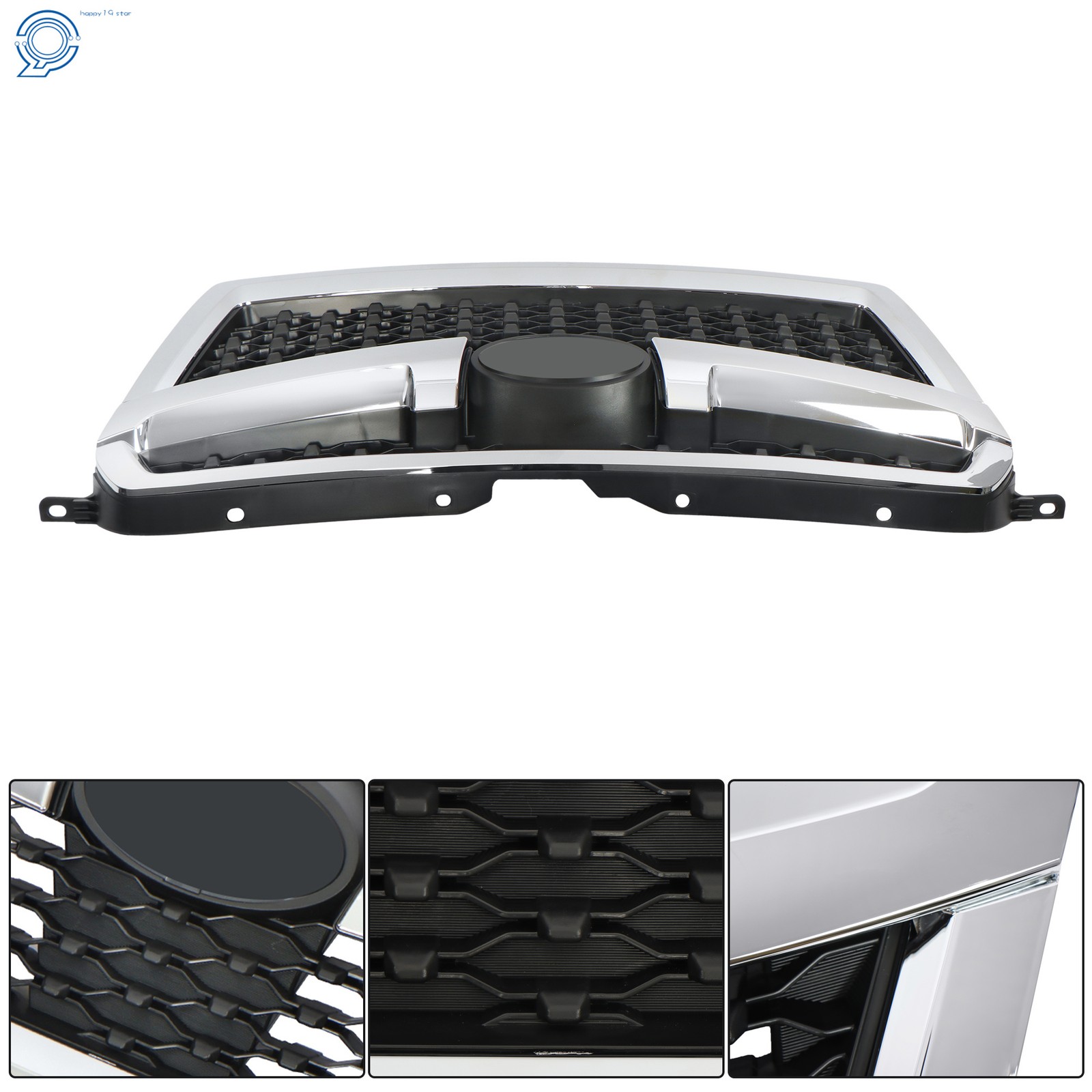 For Subaru Legacy 2013-14 Chrome+Blk Plastic Front Upper Bumper Grille Assembly