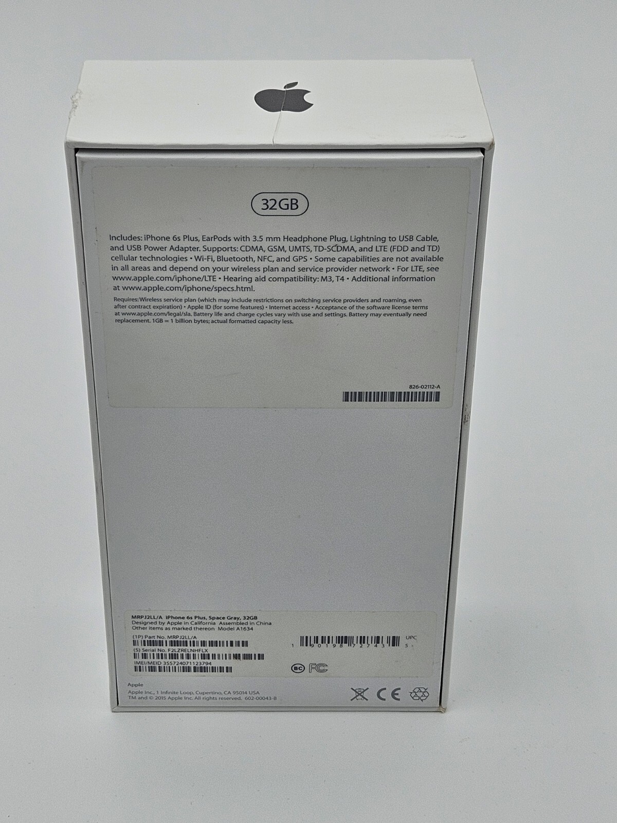 iPhone 6s 6s+ Plus Box Original Apple Retail Box with Apple Stickers