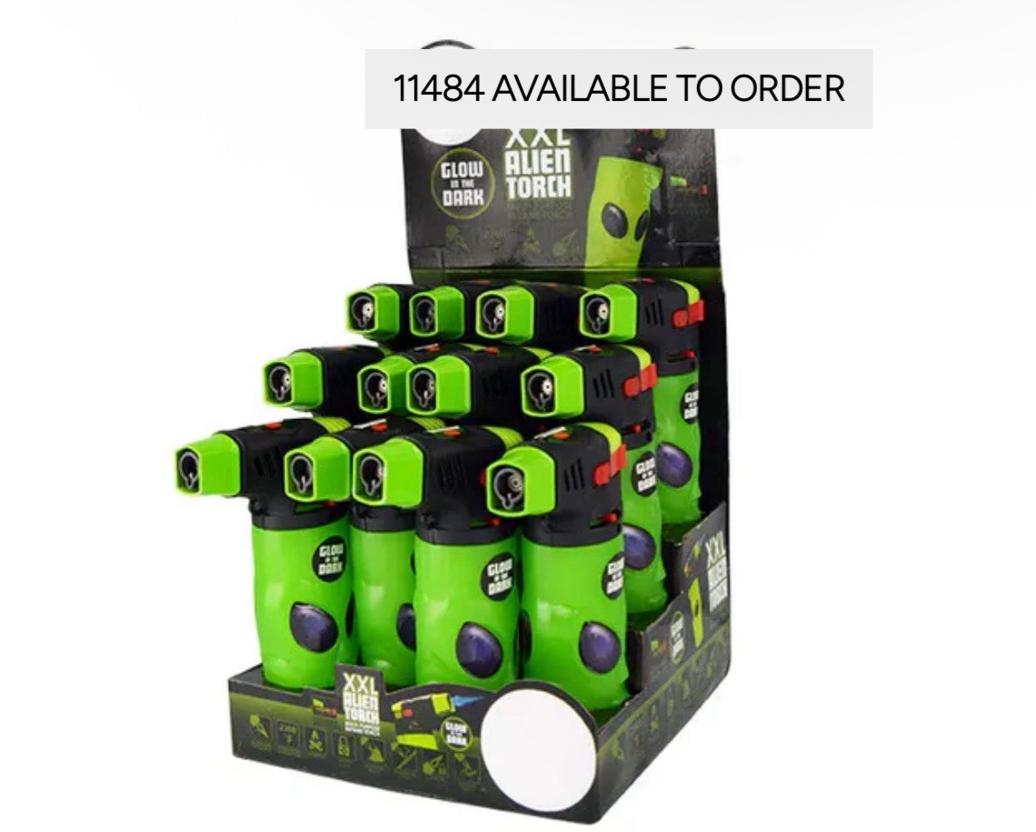 Alien  Theme Torch  display unit ready 12 pieces per display sold as complete se