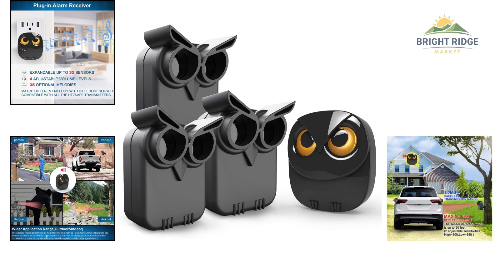 Outdoor Indoor Motion Detector with Long Range Wireless Receiver and Sensors