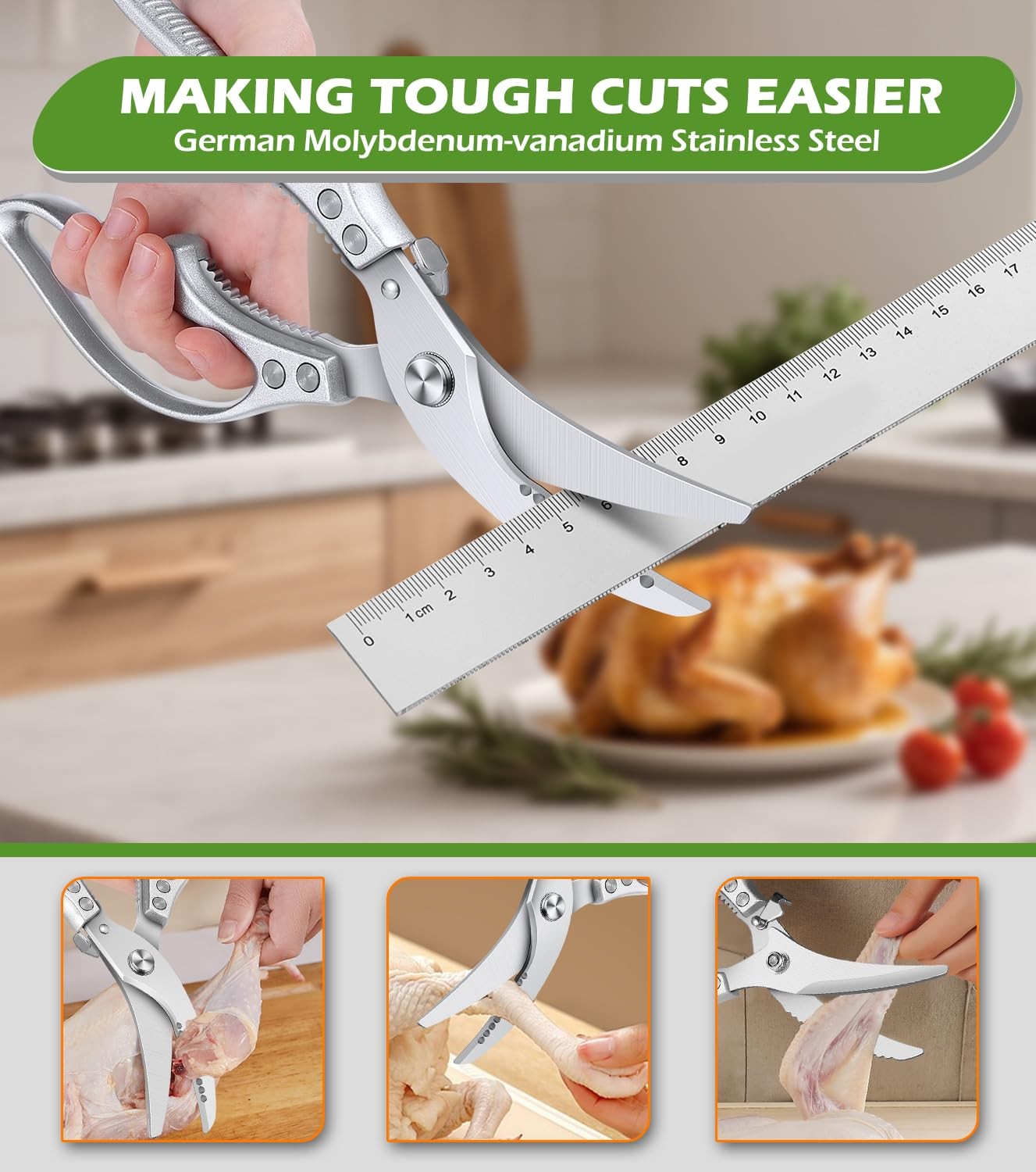 Poultry Shears – Kitchen Shears & Multipurpose Kitchen Scissors for Meat, Chi...