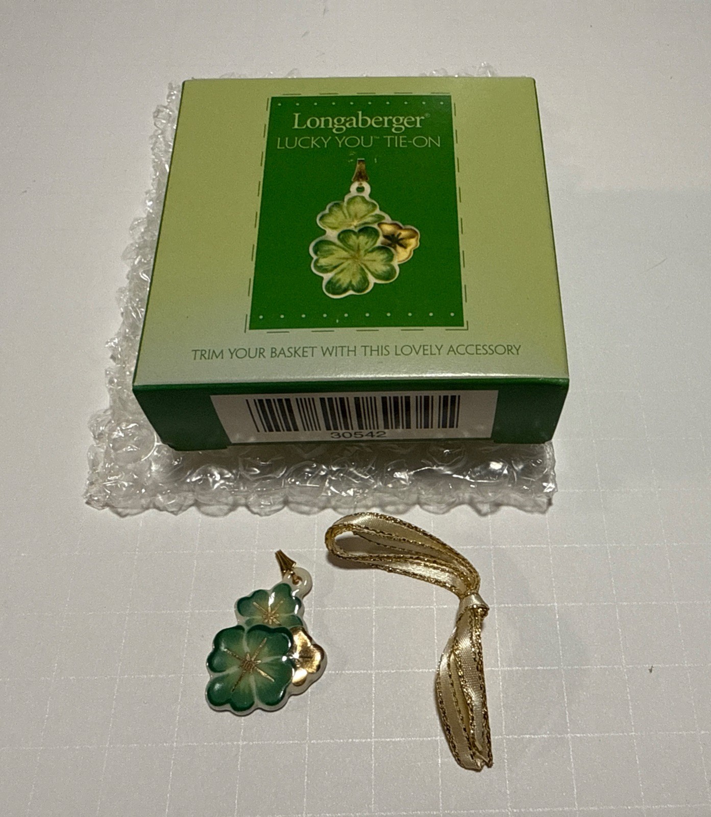 Longaberger Lucky You Tie-on w Original Packaging Never Used Excellent Condition