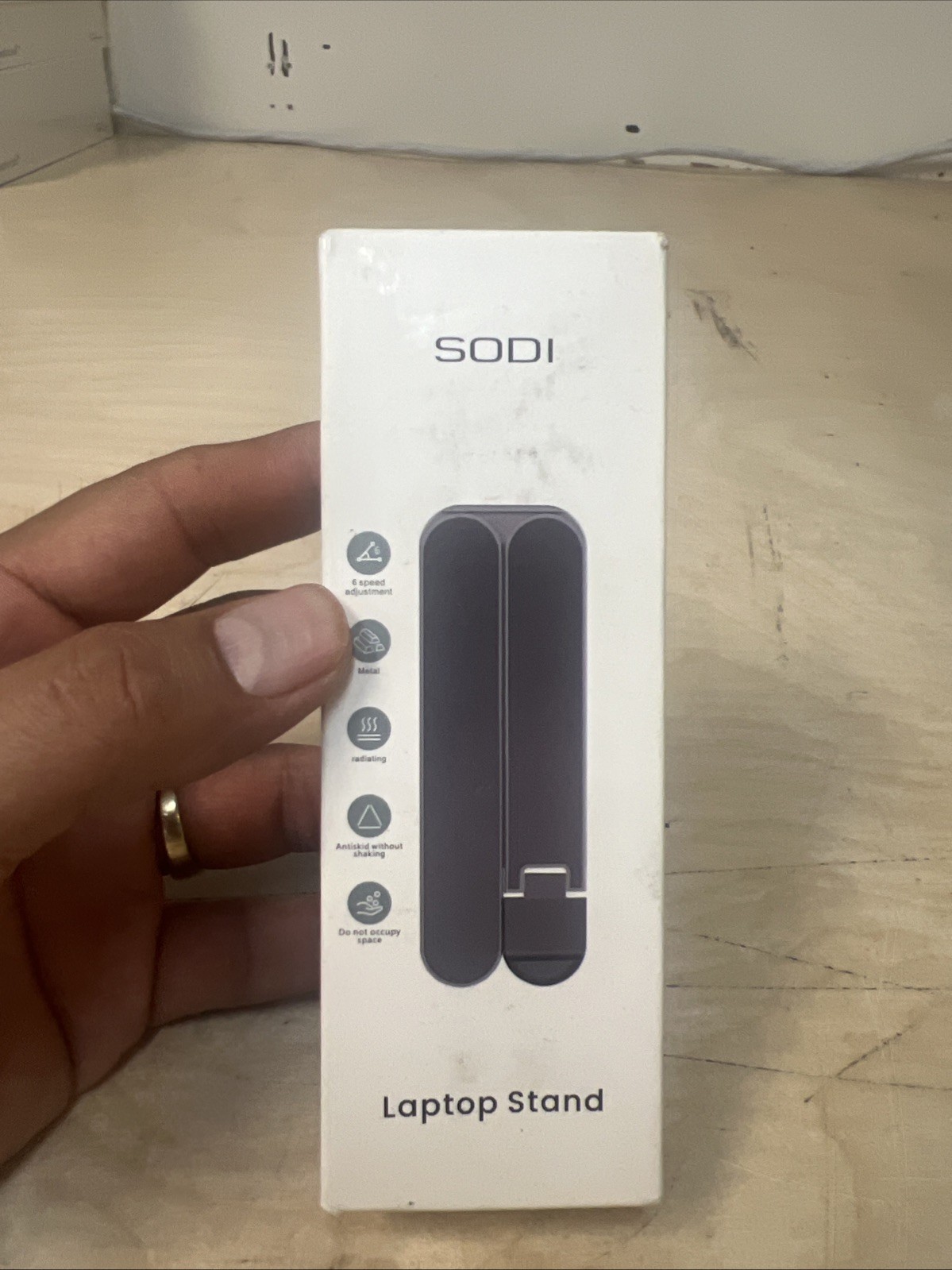 SODI [Innovative Compact] Foldable Laptop Stand for Desk, Lightweight Portabl...