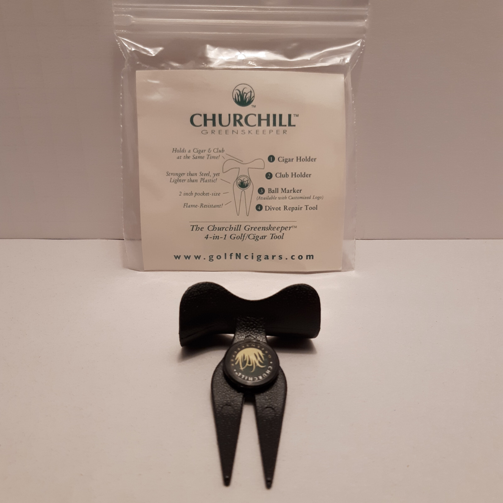 CHURCHILL Greenskeeper 4-in-1 Golf Tool and Cigar Rest