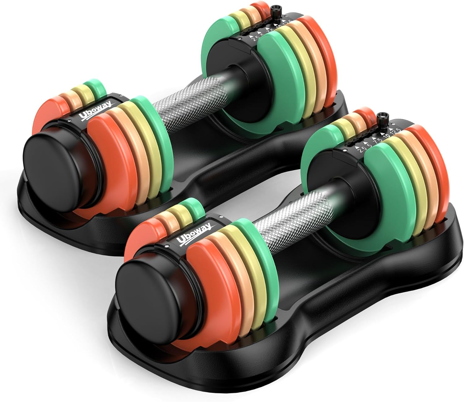 Adjustable Dumbbell Set 5-IN-1 Free Weight Set with Plates & Anti-Slip Handle