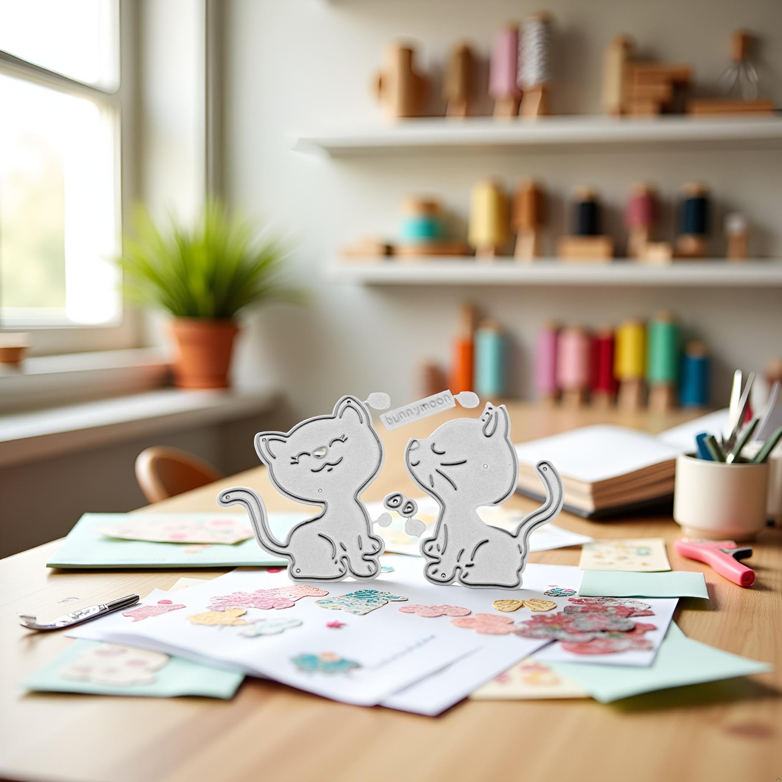 Cats Cutting Dies for Card Making, Cut Stencils DIY silver