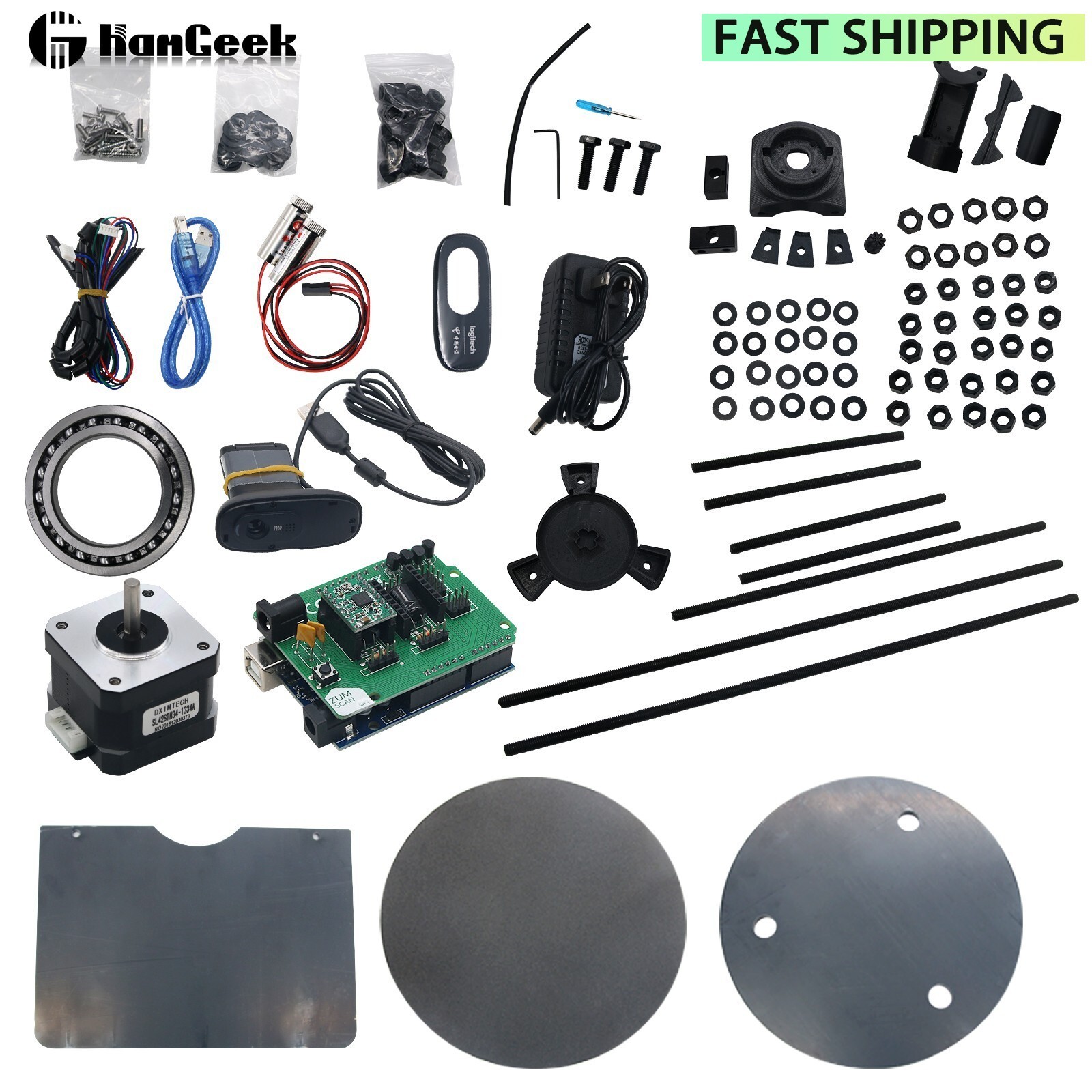 3D Open Source DIY 3D Scanner Kit Advanced Laser Scanner w/ C270 Camera 3D