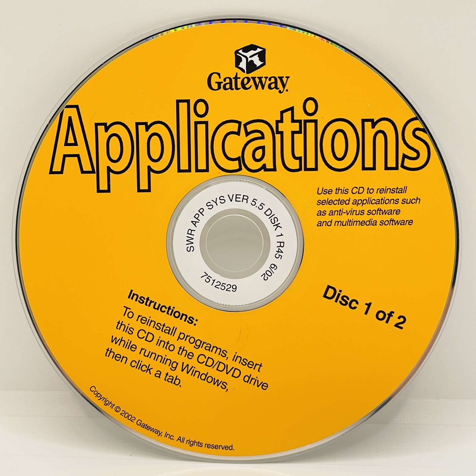 Gateway Applications (Gateway) (Disk 1) (Version 5.2) (2002)