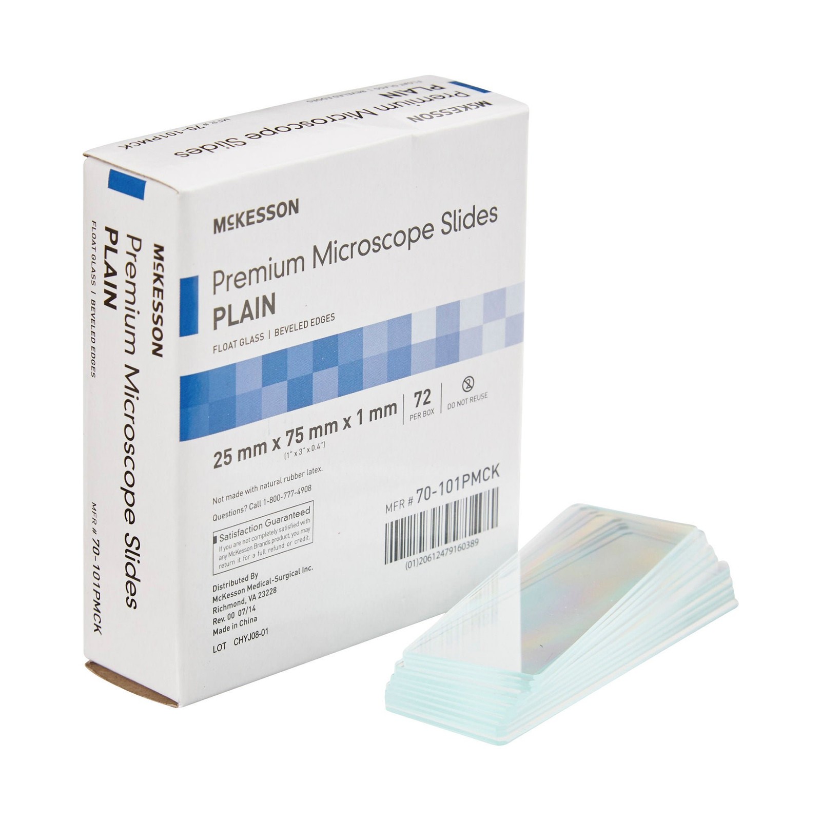 McKesson Glass Microscope Slides 25 X 75 X 1 mm Plain 144 pcs