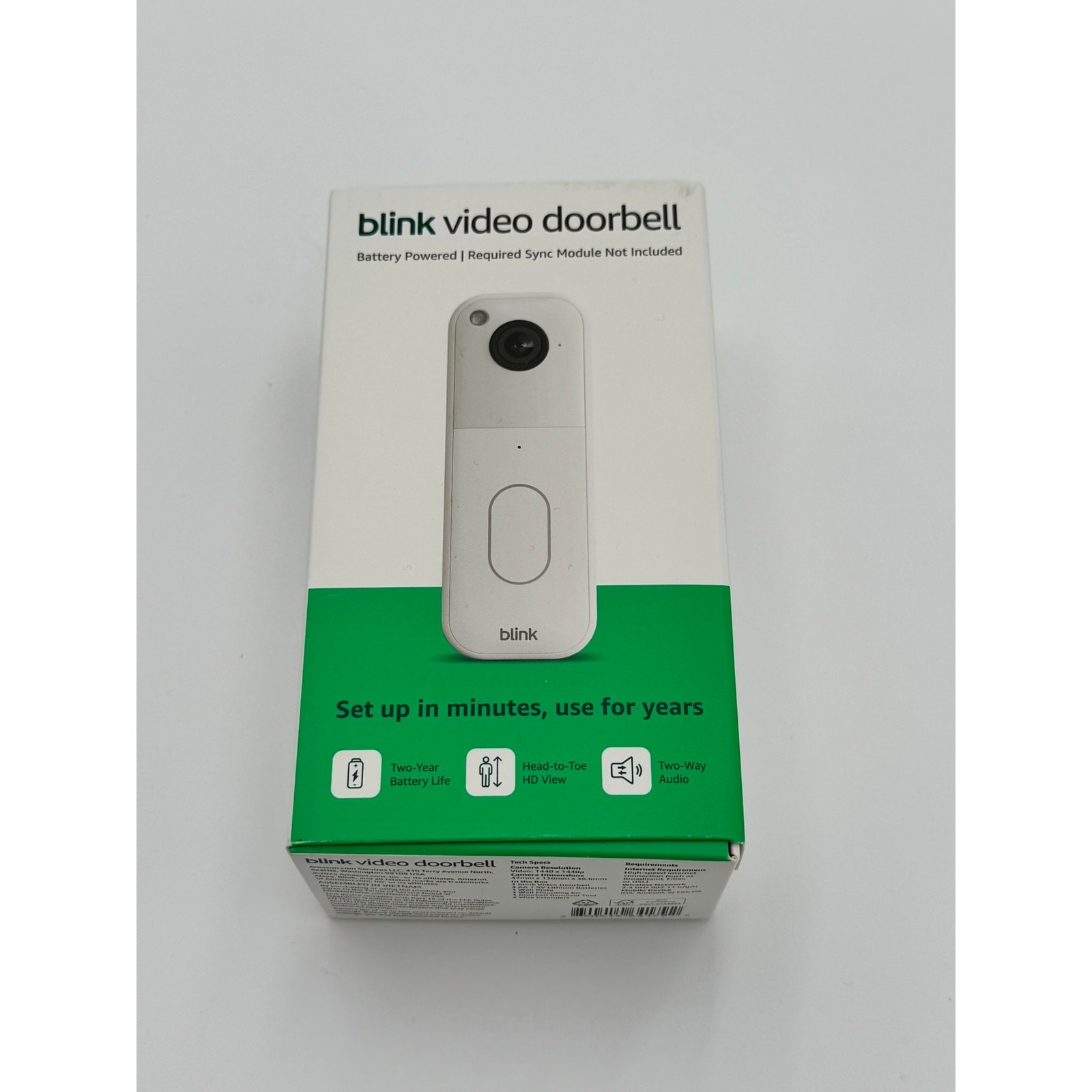 NEW Blink Video Battery Powered Doorbell WHITE