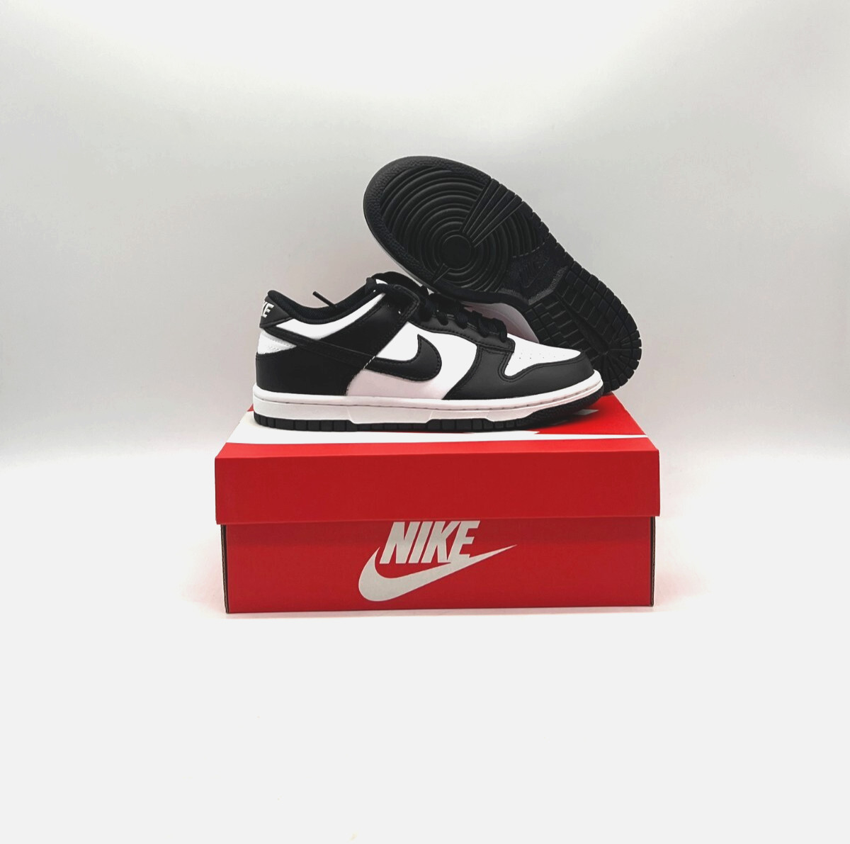 Nike Dunk Low Retro White Black Panda 3.5-7Y CW1590-100  Kids Sneakers Shoes