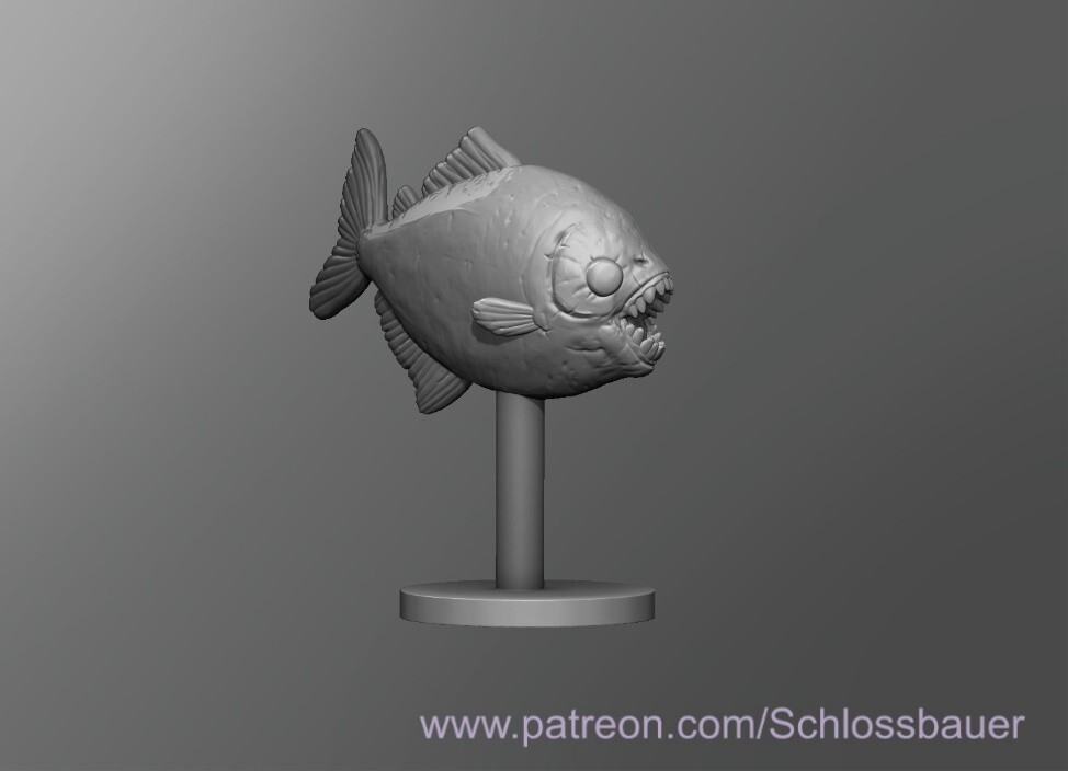 Piranha Fish Creature Monster Manual 28mm Scale DND D&D Tabletop Miniature