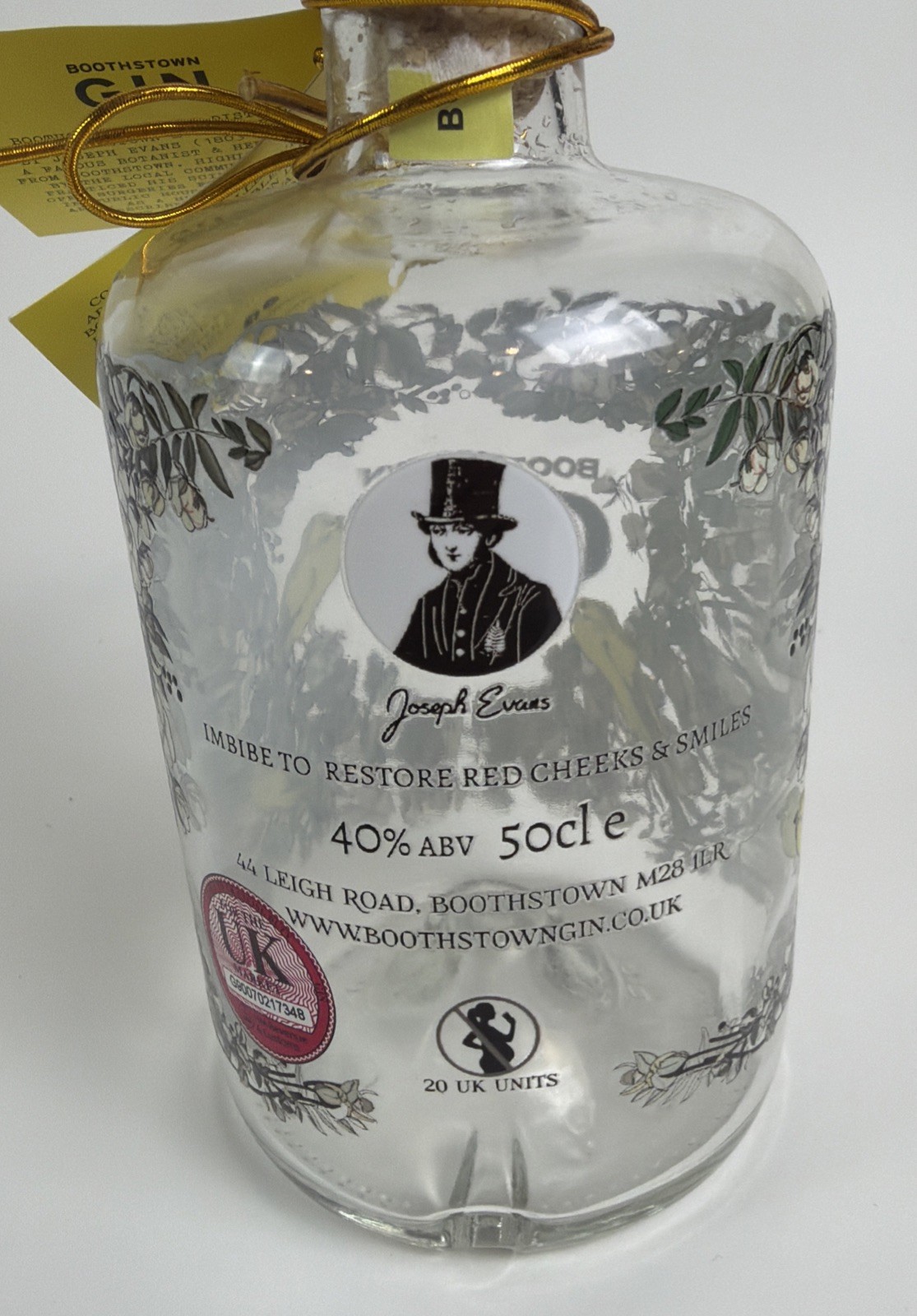 Boothstown Dry Gin Empty Bottle UK England Manchester
