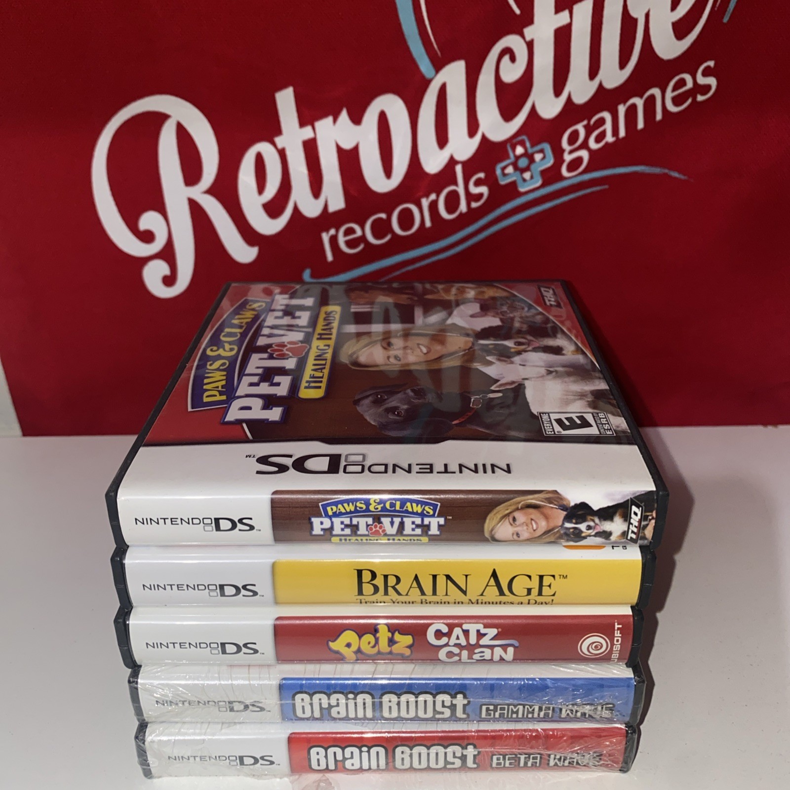 Lot of (5) Nintendo DS Games (Brain Age SEALED, Petz