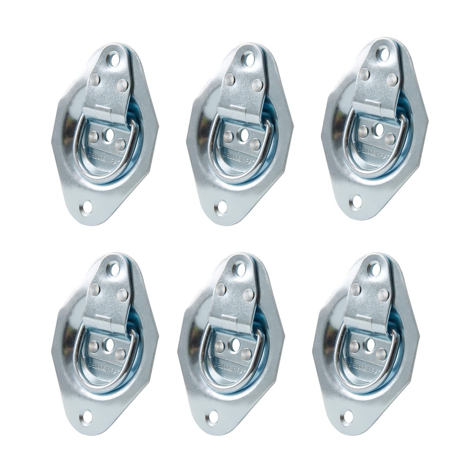 6 Pack Recessed D-Ring Tie Down Anchors (1200 lb. Capacity), Heavy Duty Kit f...