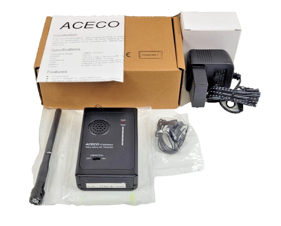 Aceco FC6002 MK II Professional Hidden Wifi Camera Bug RF Detector, Euro Plug