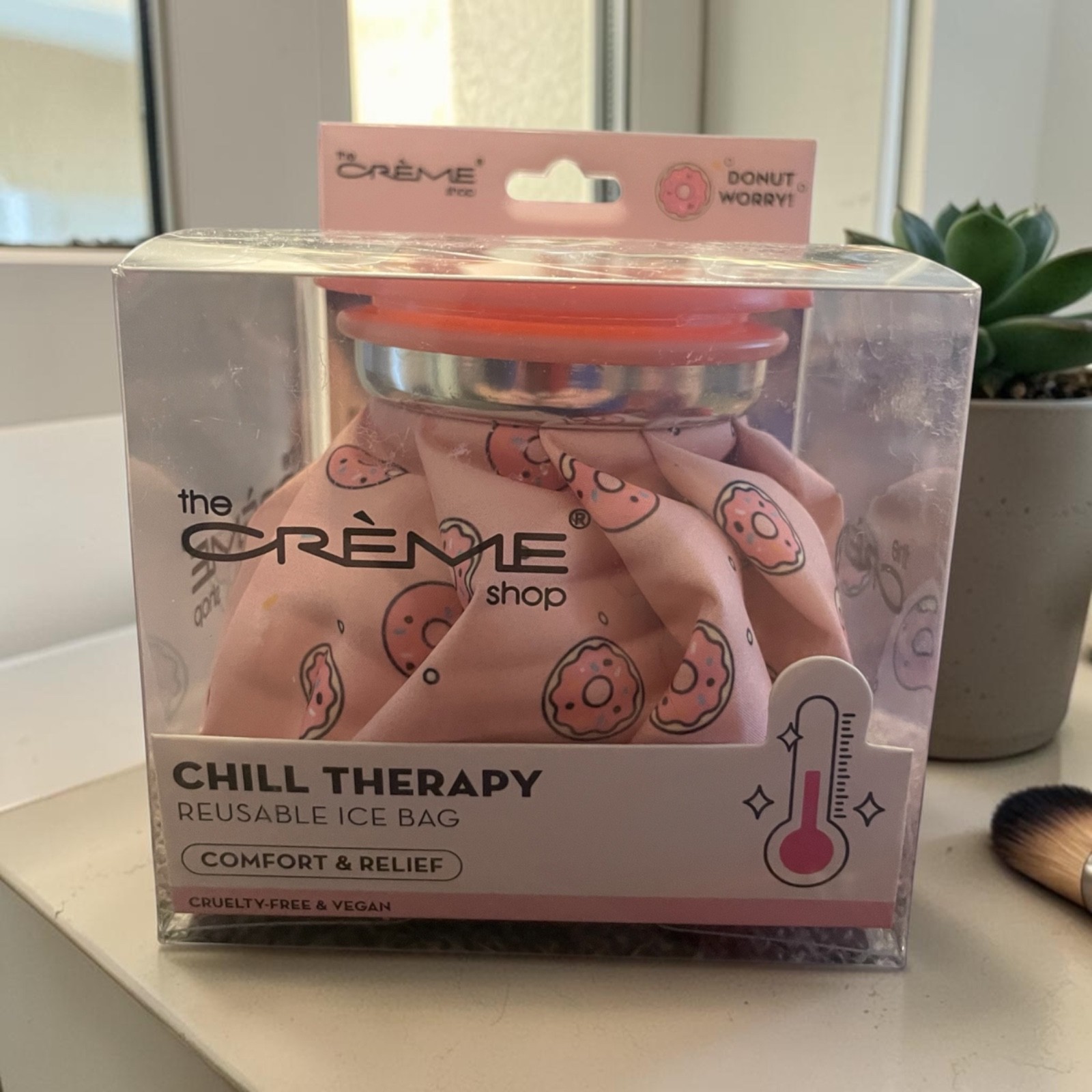 The Creme Shop Chill Therapy Reusable Ice Bag~New In Box~Donut Pattern!