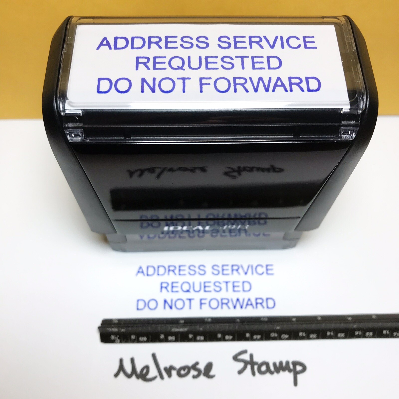 Address Service Requested Do Not Forward Rubber Stamp Blue Ink Ideal 4913