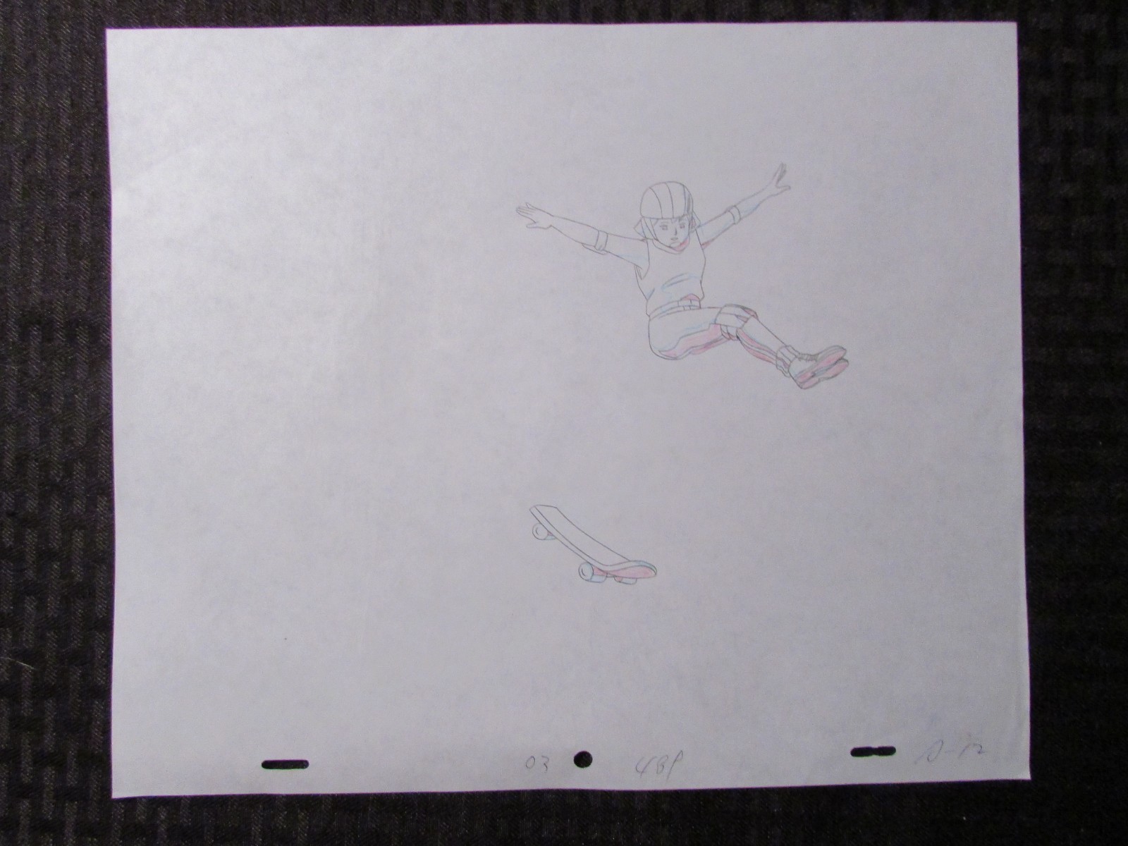 GI JOE Cartoon 12.5x10.5" Animation Prod Drawing FN+ 6.5 Skateboard Girl A-12