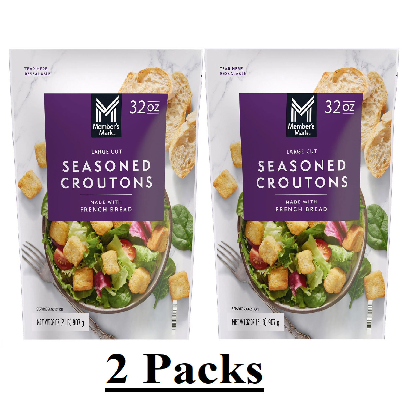 2 PACK Member'S Mark Seasoned Croutons (32 Oz.) FREE SHIPPING