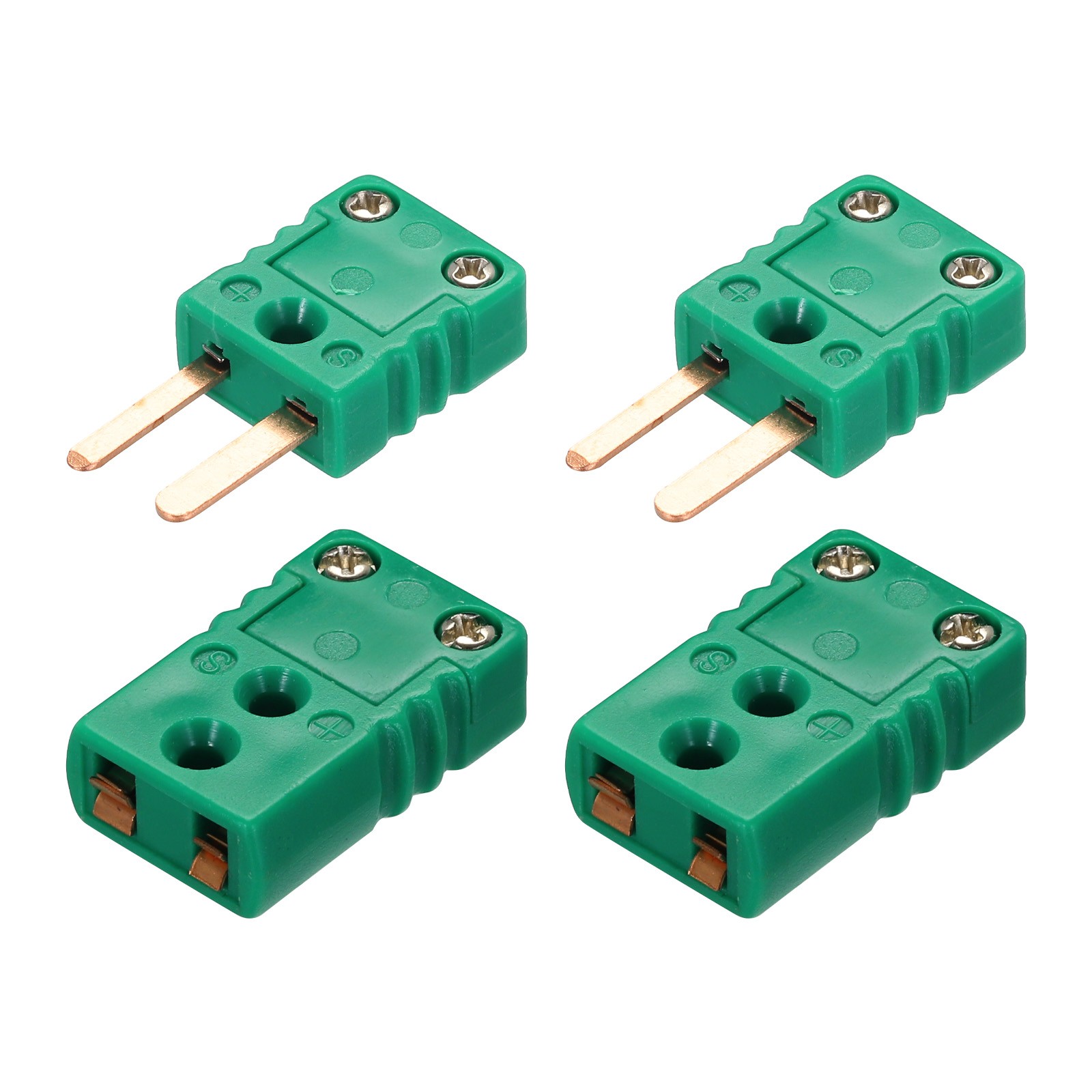 2Set R/S Type Thermocouple Wire Connectors Female Male High Temperature 392°F