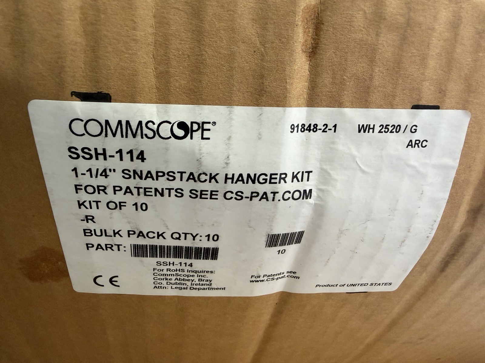 Commscope SSH-114 1-1/4” Snapstack Hanger Kit For Patents