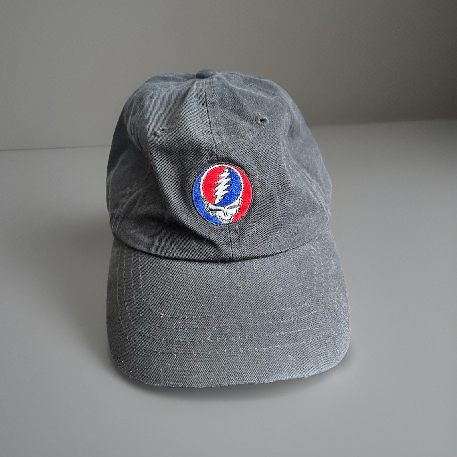 Grateful Dead Steal Your Face Logo Gray Adjustable Baseball Cap