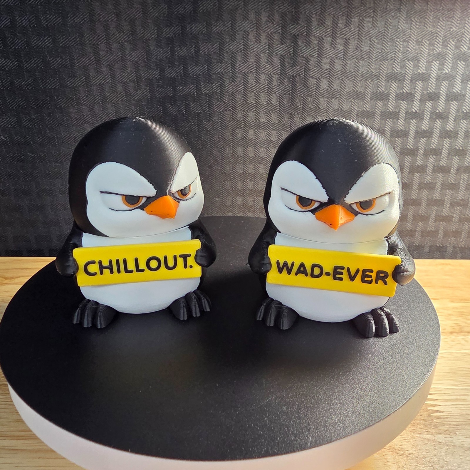 Penguin Desk Buddy, approximately 3" tall, 3D Printed Items