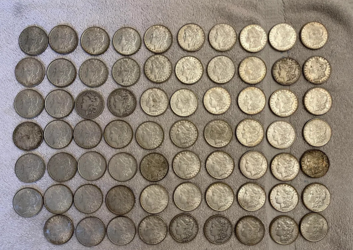 Morgan Dollar Lot-5 Coins- New Orleans Mint-Mixed Date (1878-1904)- 90% Silver
