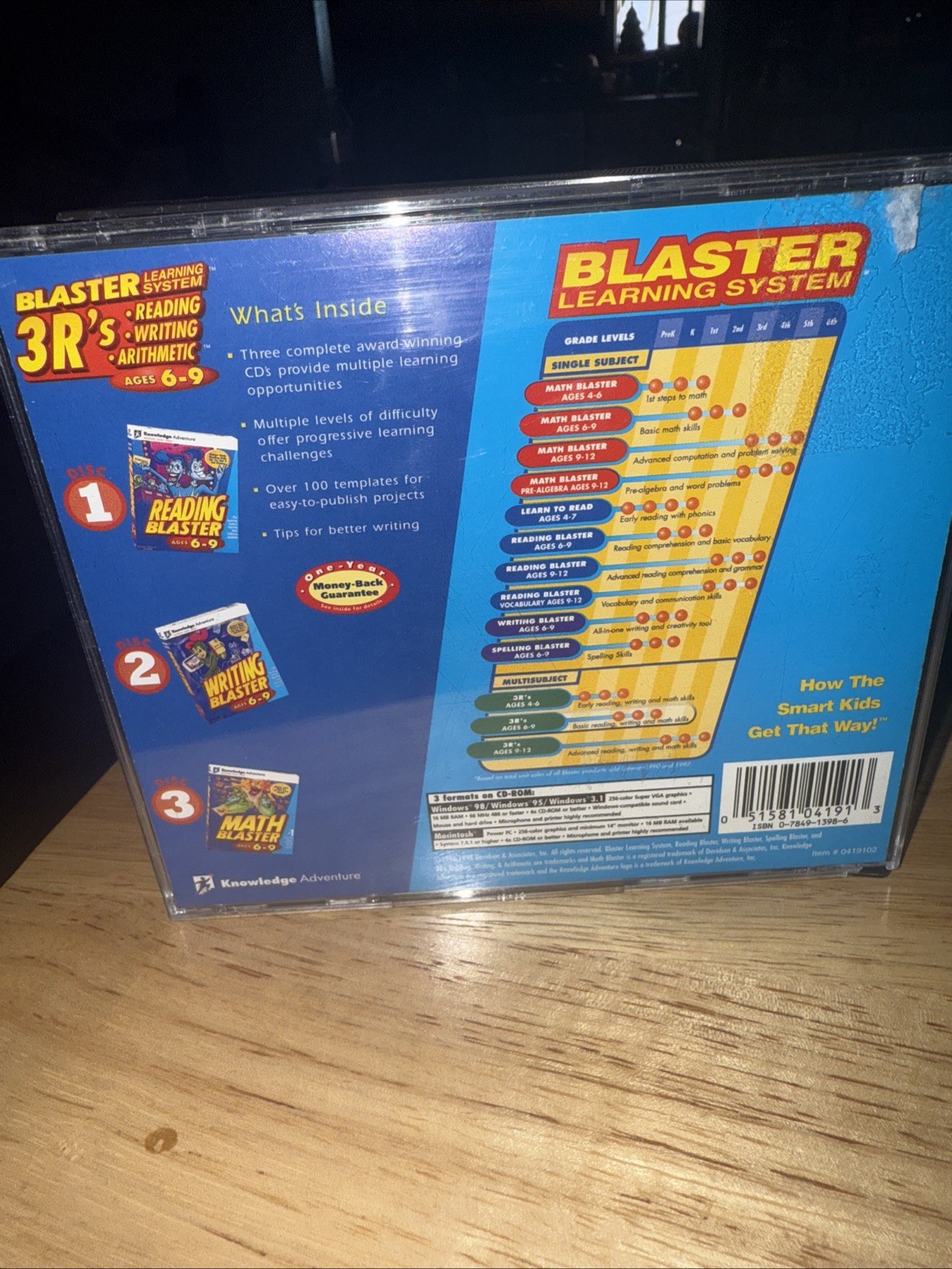 Knowledge Adventure 3R’s Reading Writing Arithmetic Blaster 3CD Ages 4-6