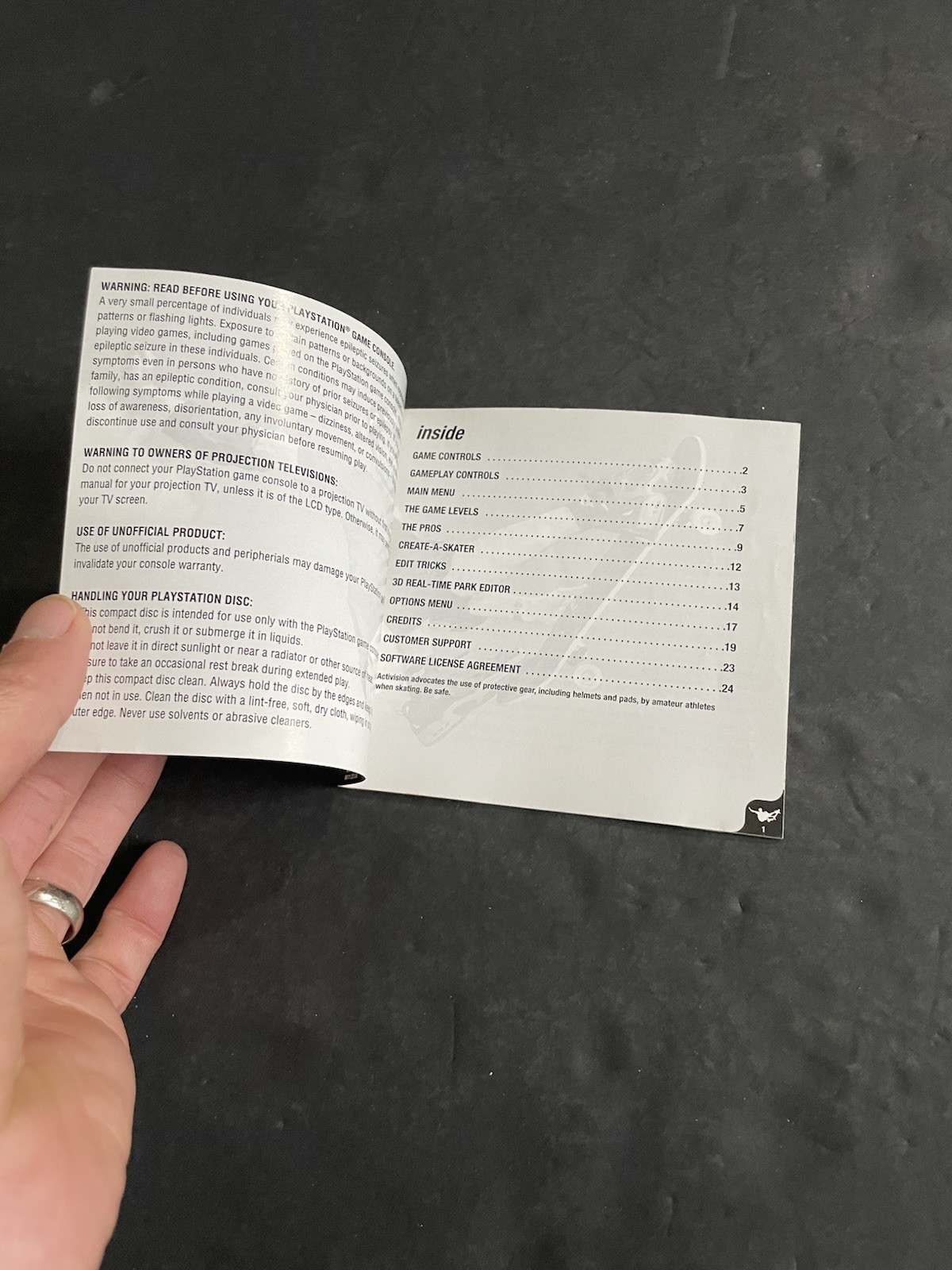 tony hawk 3 ps1 manual