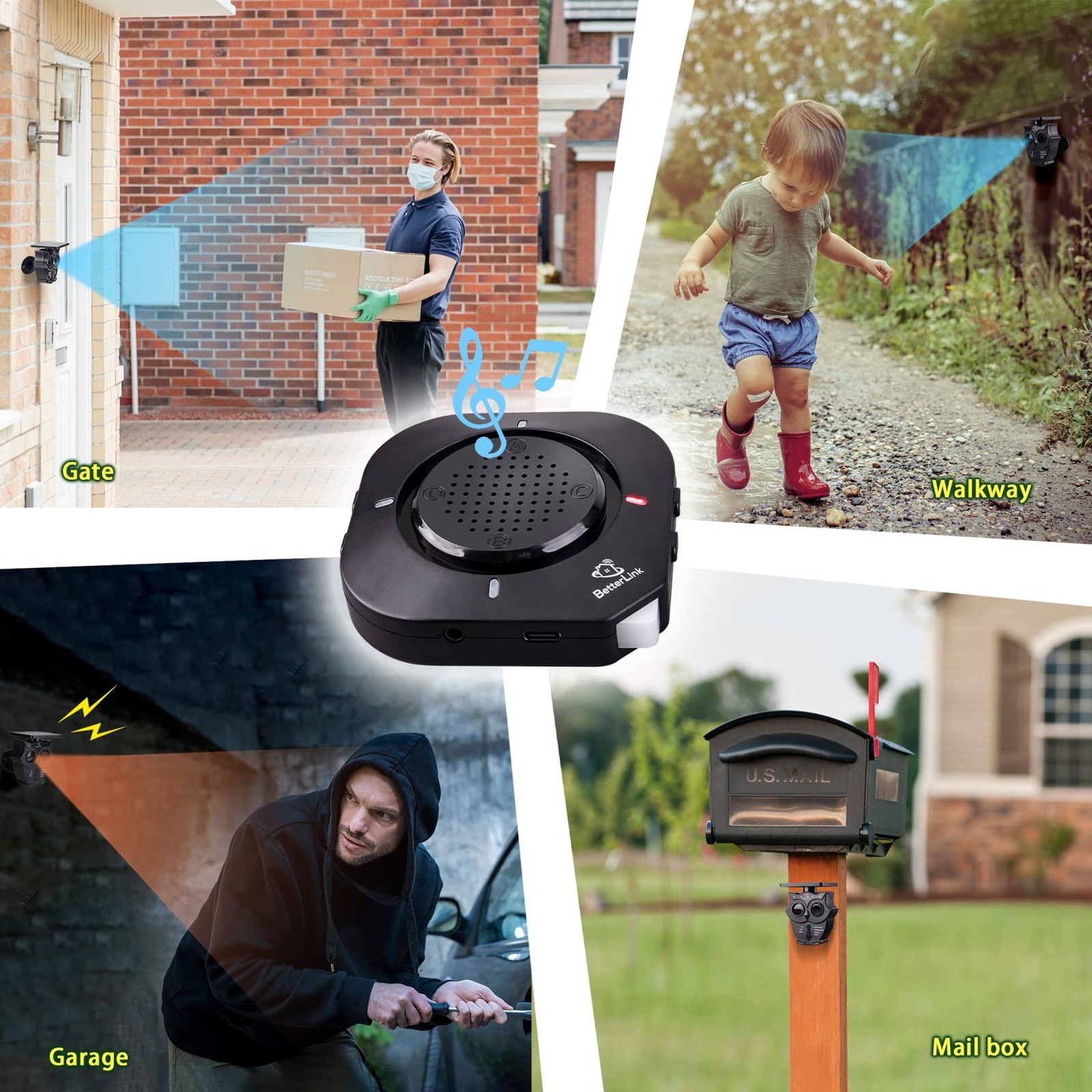 1/2 Mile Long Range Solar Wireless Driveway Alarm 1Receiver and 1Sensor