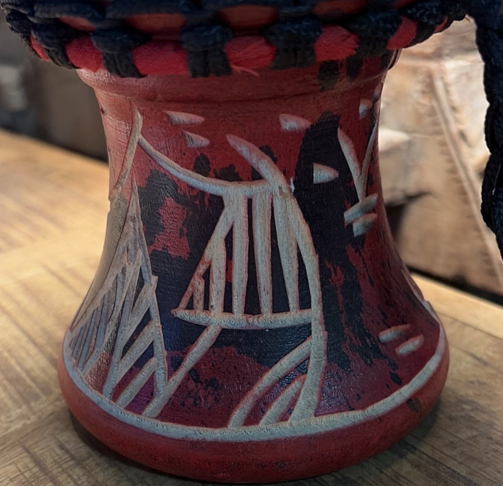 African Art - Handmade Decorative Drum - Vintage