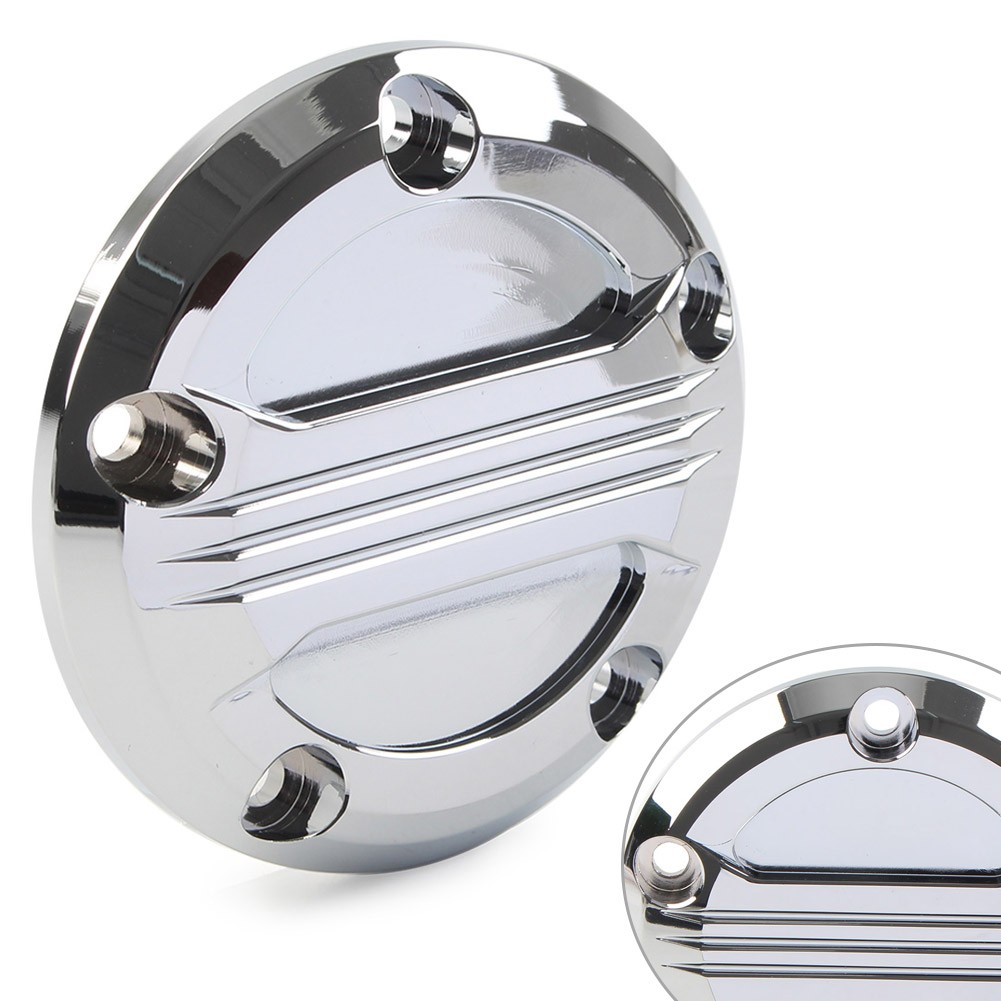For Harley Twin Cam 99-17 Touring Electra Glide Timing Point Cover 5Holes Chrome