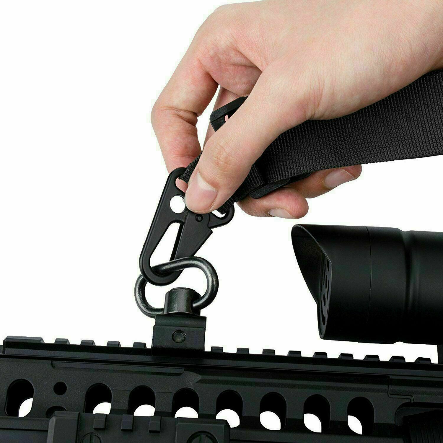 Push Button QD Quick Release Sling Swivel Adapter for 20mm Picatinny Rail Mount