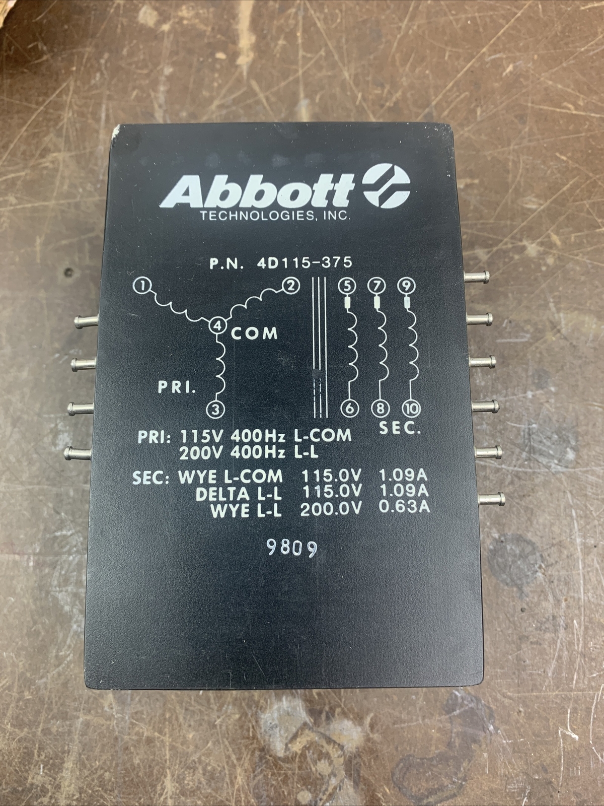 ABBOTT Technologies Transformer pn- 4d115-375 VN