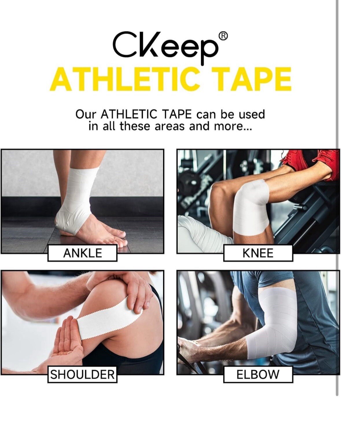 Brand New in Box CKeep Athletic Sports Tape Latex Free 4-pack 1.5” inches wide