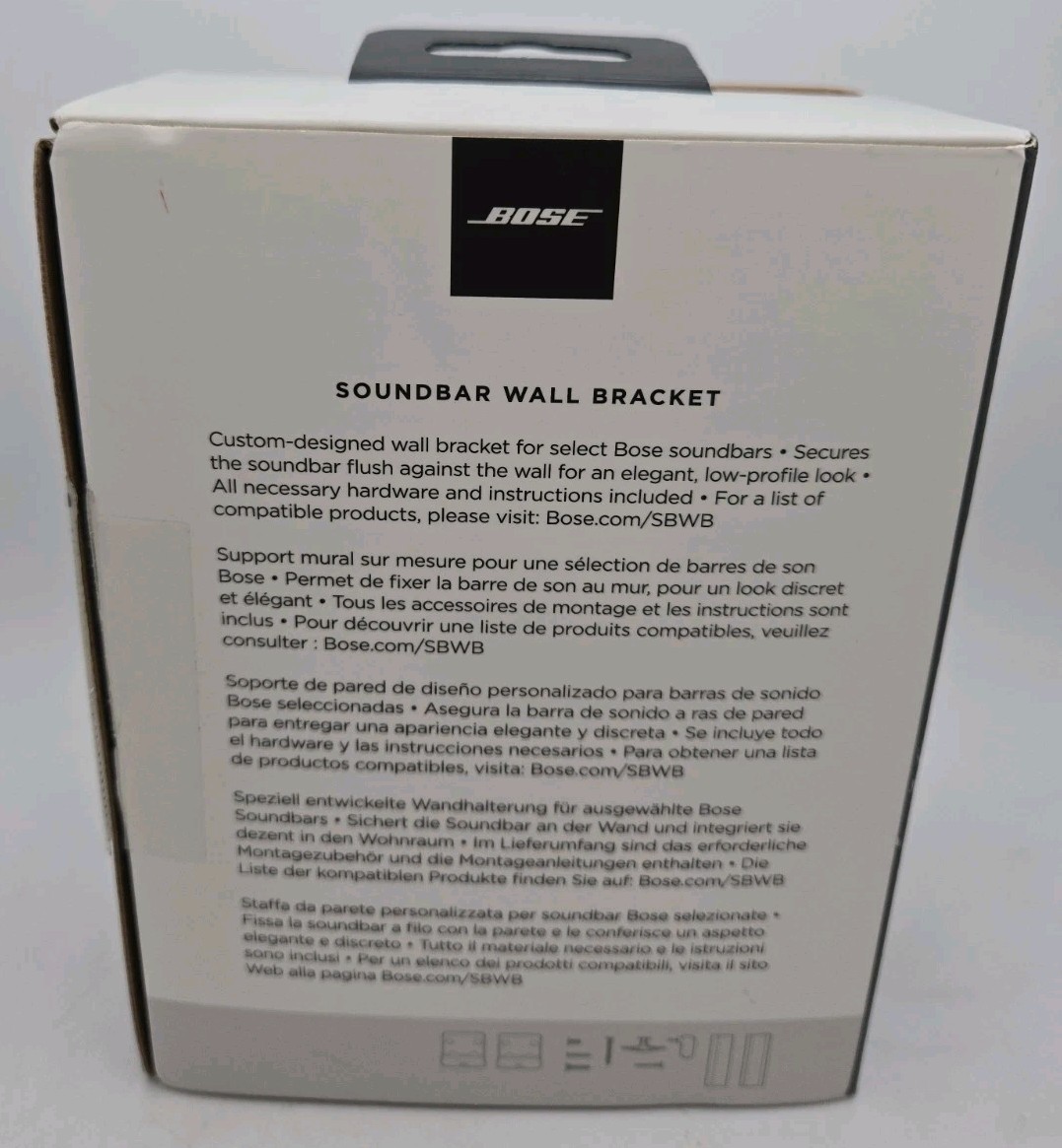 Bose 802171-0010 Black Soundbar Wall Bracket Kit OEM Genuine Part - OPEN BOX