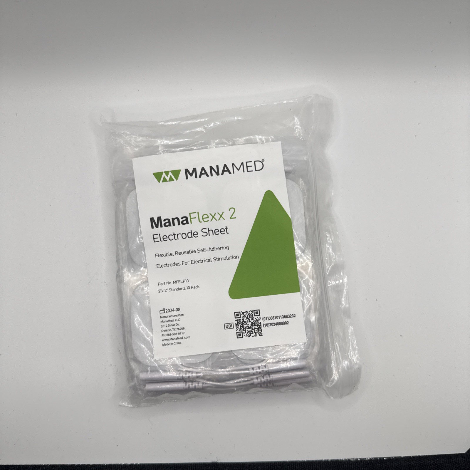 Manamed ManaFlexx 2 Electrode Sheet New Sealed 10 Pack