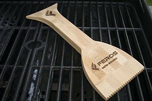 Wooden BBQ Grill Scraper Tool -- ORIGINAL FEROS SAFER SCRAPER