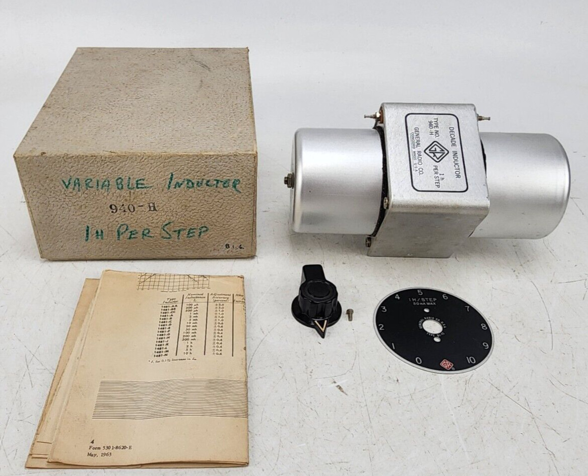 Vintage General Radio 940-H Variable Decade Inductor 1 H Box AS IS
