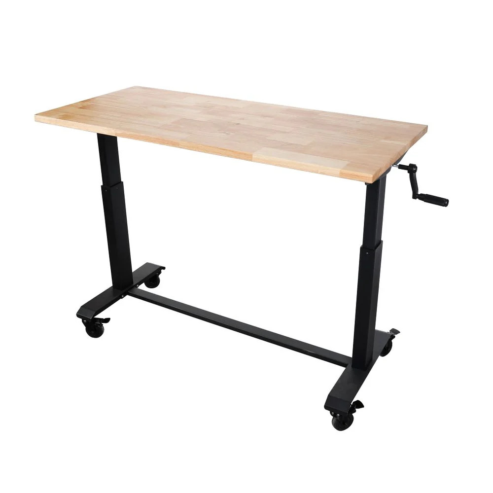 WorkPro 48-Inch Rolling Adjustable Workbench, Heavy-Duty Steel Frame, Rubber Woo