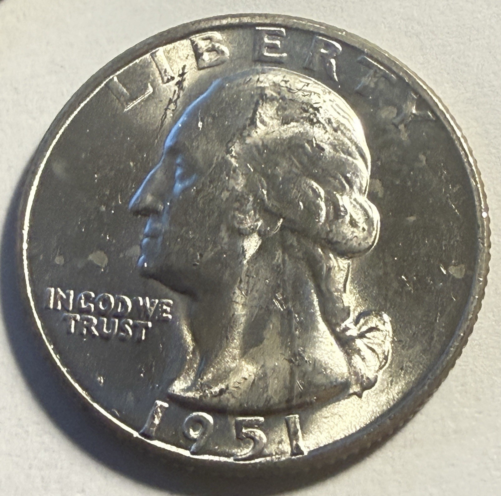 1951-D Washington Quarter 25C - CHOICE BU LUSTER - 90% Silver (1 Coin)