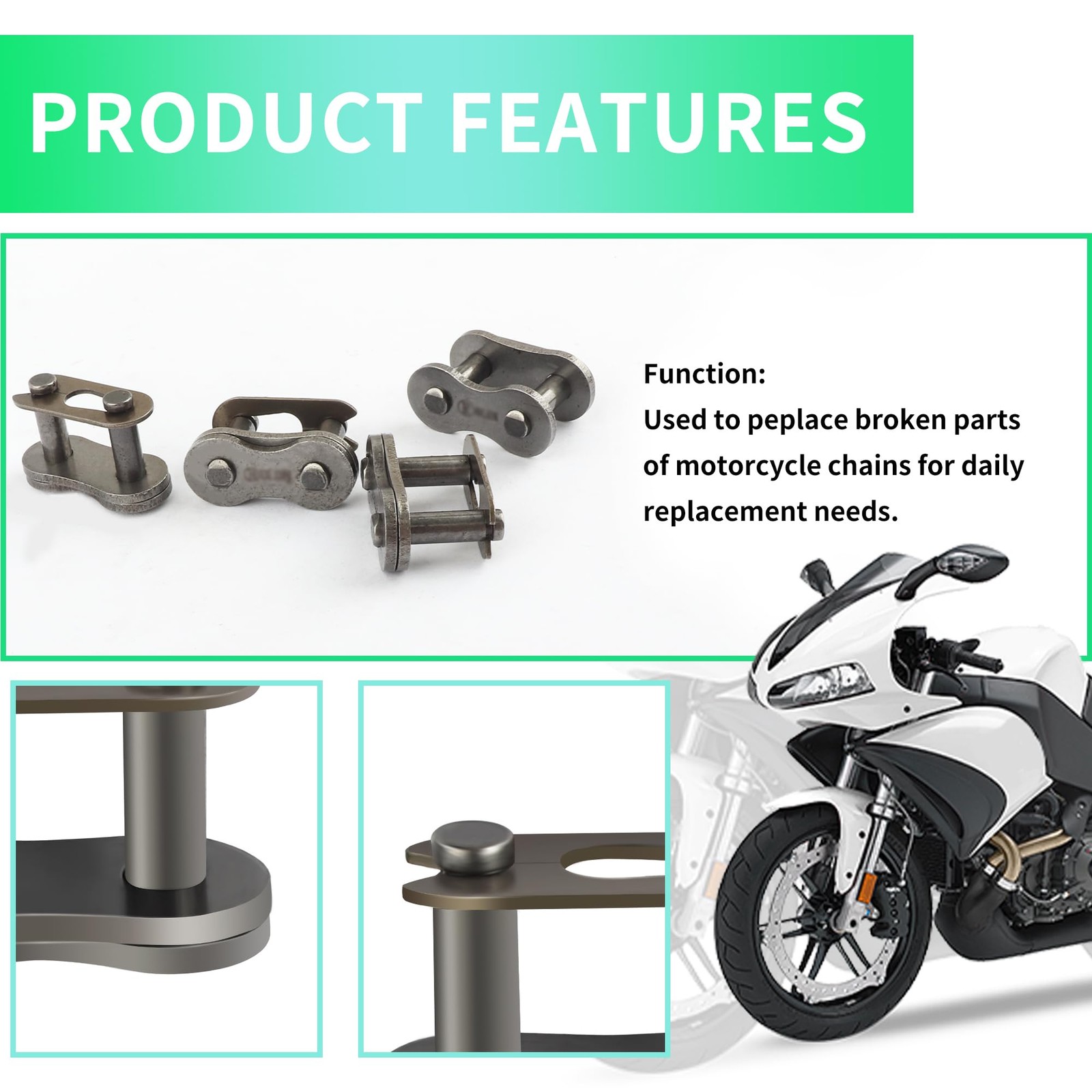 4PCS 420 Chain Master Link Universal Connector for Motorcycle Bike Chains