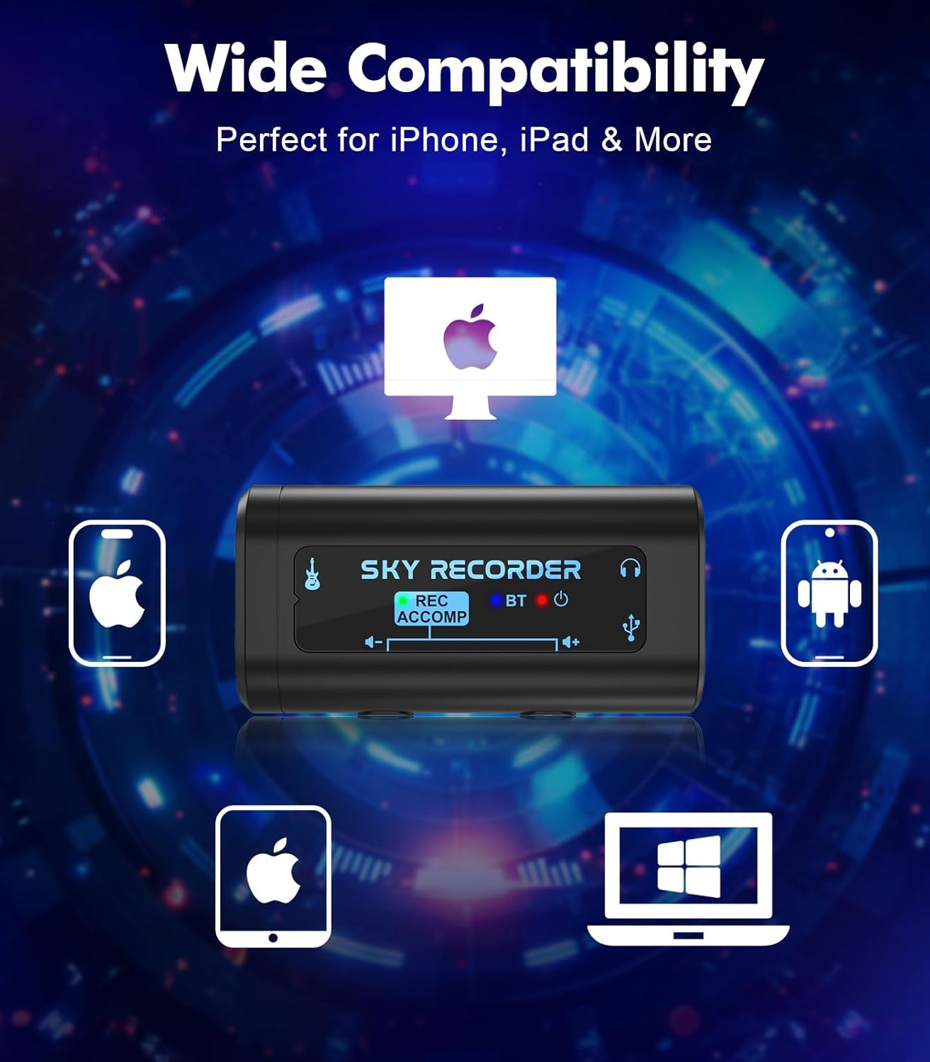 Guitar Audio Interface Pocket Internal Recording Sound Card with Bluetooth, Inte