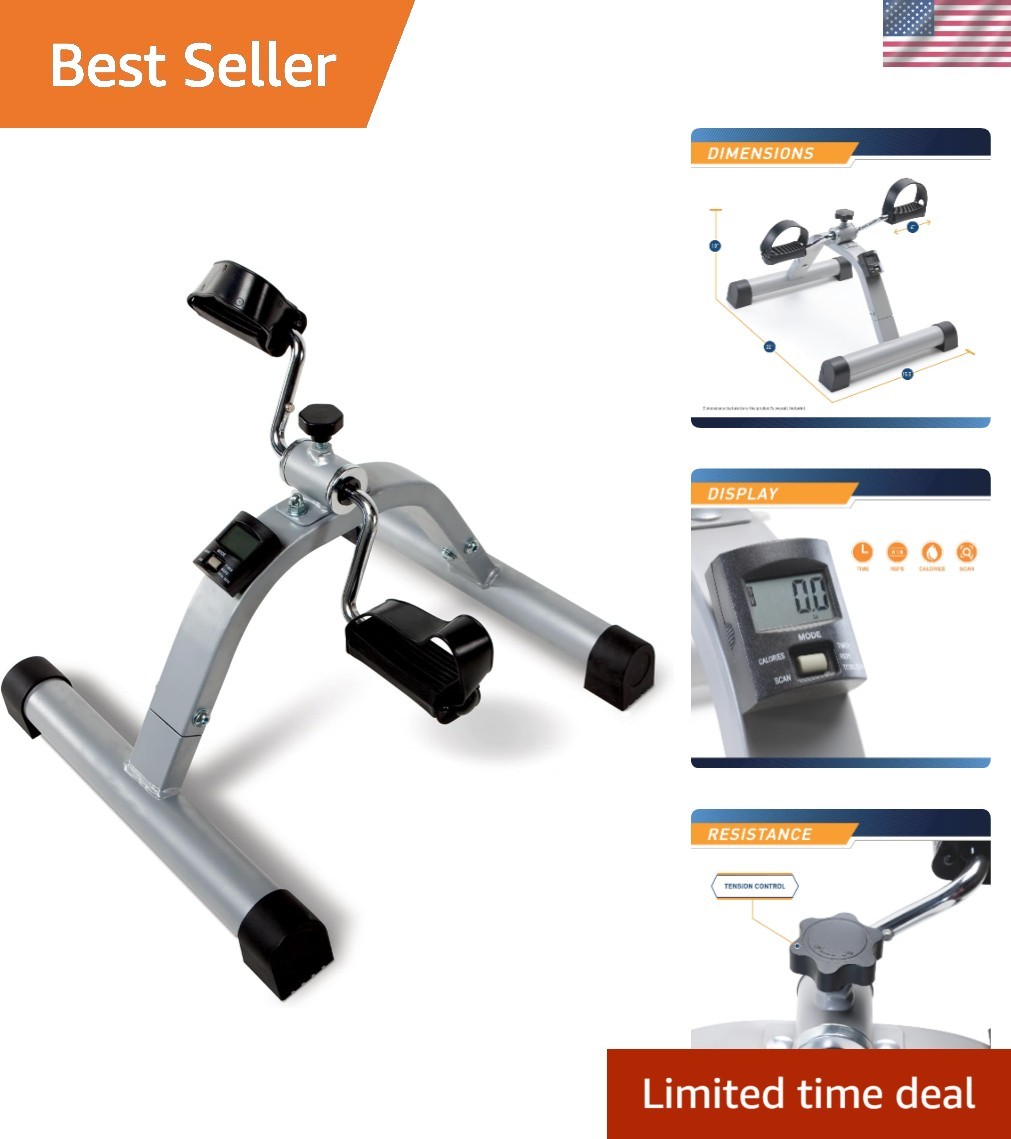 Alloy Steel Under Desk Exercise Cycle: Adjustable Resistance, 2-